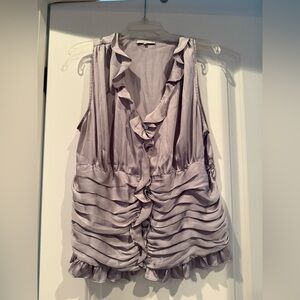 Vintage Violet & Claire Lavender Ruffled Blouse